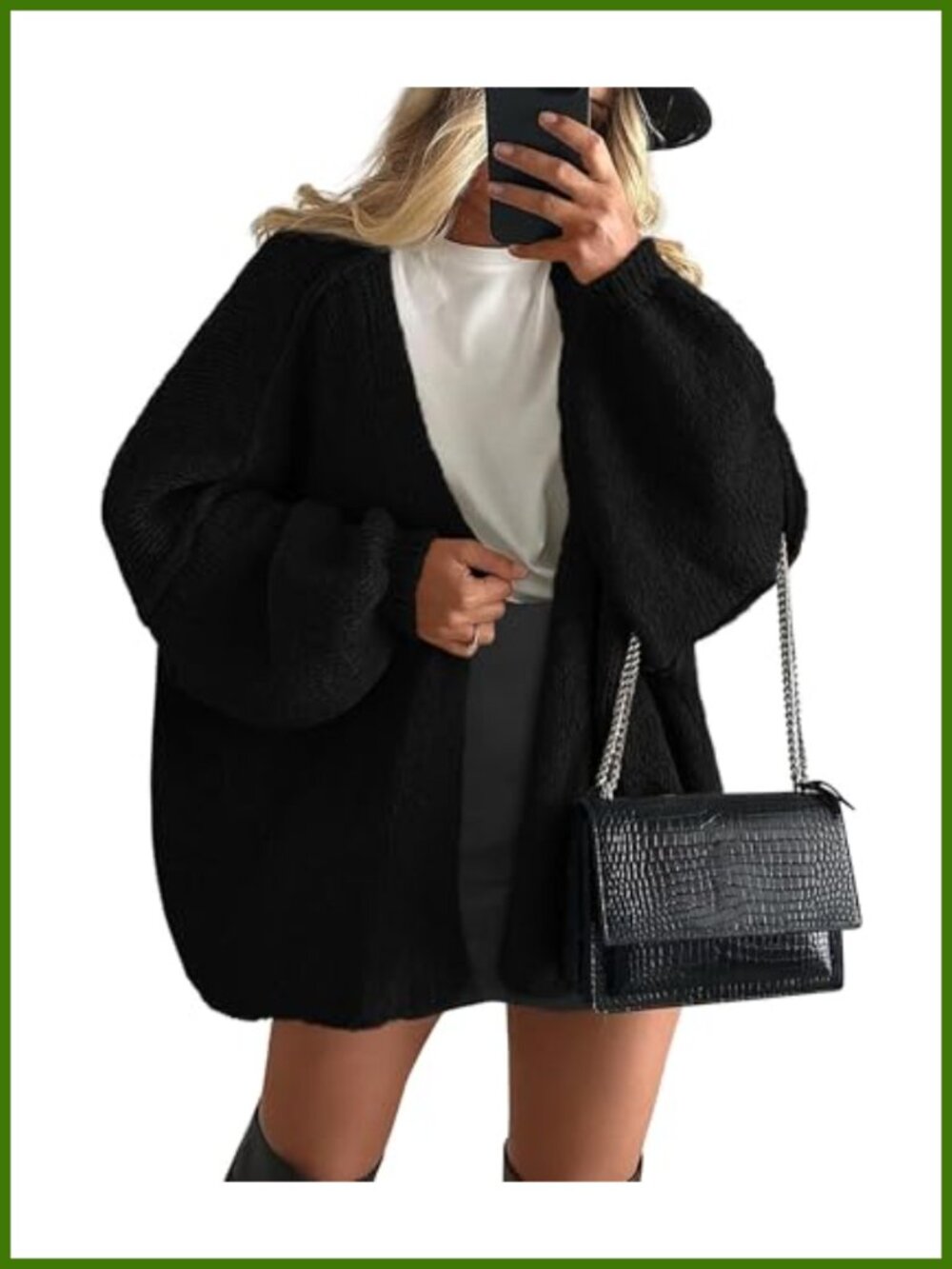 Womens Open Front Oversized Cardigan Sweater Knit Long Sleeve Slouchy